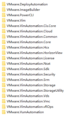 VMware PowerCLI包含的文件夹
